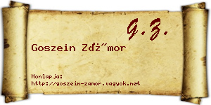 Goszein Zámor névjegykártya